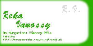 reka vamossy business card